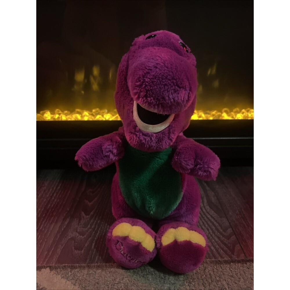 Barney 13.5" Plush 1992 The Lyons Group Vintage Stuffed Toy Purple Soft Dinosaur